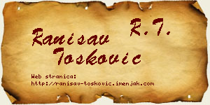 Ranisav Tošković vizit kartica